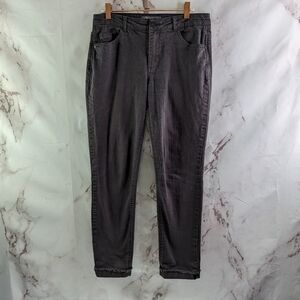 Democracy Pants Women 4 Gray Black Mid Rise Crop Flexcellent Skinny Jeans Cuffed